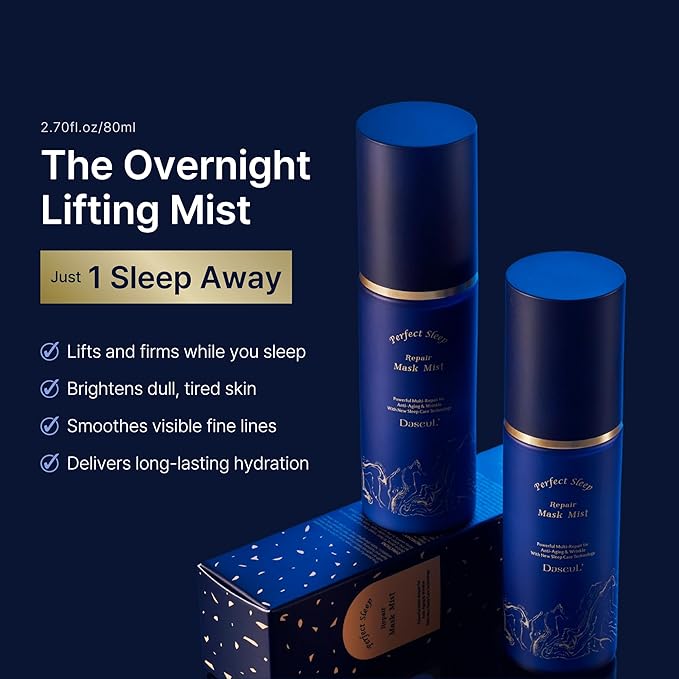 Perfect Sleep Repair Mask Mist 2.70fl.oz, Retinol-Infused Dual Layer Sleeping Serum-in-Mist for Overnight Skin Recovery, Lifting & Wrinkle Care, Deep Hydration & Radiance Boosting Korean Facial Spray