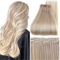 Full Shine Ash Blonde Hair Extensions 3 Pcs 60 G Highlight Ash Blonde Human Hair Clip in Extensions 12 Inch Clip in Human Hair Extensions for Highlights