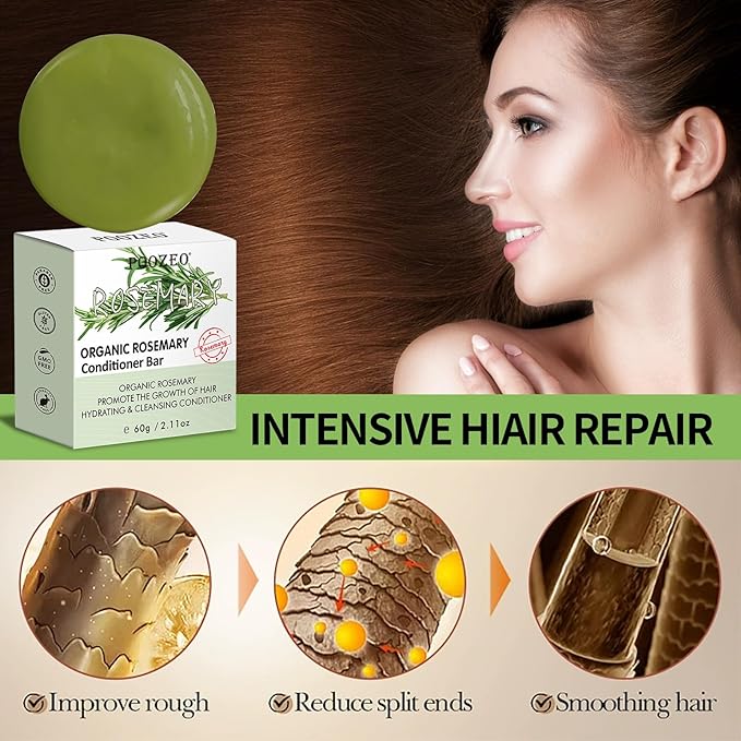 2 Pack Rosemary Shampoo Conditoner Bar Set,Thinning Hair-Volume Shampoo & Conditioner Bar for Men and Women,Hair Thickening & Regrowth Treatment,Hair Growth Soap for Anti-Hair Loss