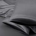 Aormenzy Dark Grey Satin Pillowcase for Hair and Skin, Satin Pillow Cases for Women Standard Size Set of 2 with Envelope Closure Silky Pillow Covers Wrinkle, Fade Resistant (20x26 Inches)
