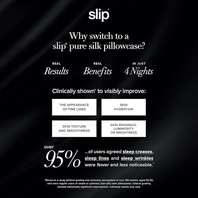 slip King Pure Silk Pillow Case - 100% Pure 22 Momme Mulberry Silk - King Size Standard Pillow Case -Anti-BedHead, Anti-Sleep Crease, Charcoal (20" x 36")