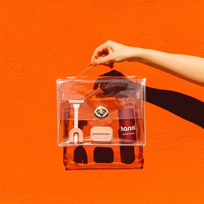 HANNI Shave Starter Set, Saftey Razor with Blades and Shaving Gel, Unisex Grooming Kit for Smooth, Soft Skin, Hair Removal Gift Set for All Skin Types, Burgundy