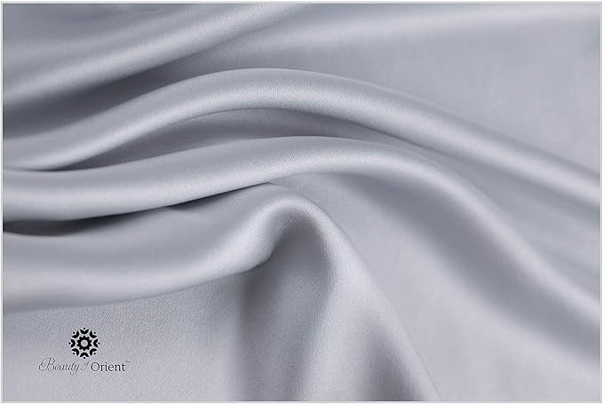 25 Momme Premium Mulberry Silk Pillowcase for Hair and Skin | Handcrafted Hypoallergenic & Anti-Acne Silk Pillow Cases with Zipper | King - 20" x 36", Silver Lining