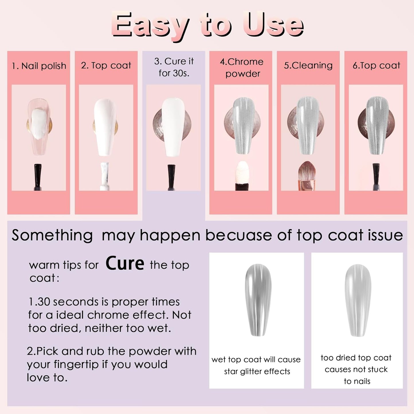 Allstarry Chrome Nail Powder 2pcs Metallic Mirror Effect Dust Glitter Glazed Manicure Decoration Reflective Pigment for Gel Polish Nail Art Decoration Resin Craft, Festivals - Champagne Gold