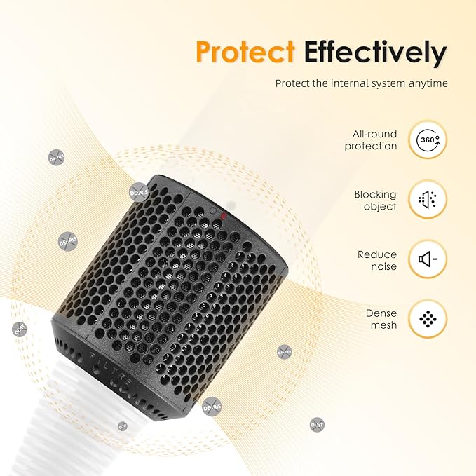 Magnetic Outer Filter Cover Compatible with Dyson Supersonic HD01 HD03 HD08 HD15 Hair Dryer Attachment, Hair Dryer Filter Cage Replacement Parts(Gray)