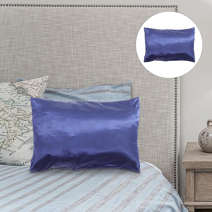 BESPORTBLE 2pcs Simulation Silk Pillow Covers Soft Polyester Satin Bed Pillowslip for Bedroom Hair Protection Lightweight Euro Sham Style