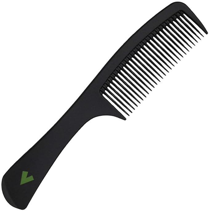 Veeta Professional Carbon Fiber Comb - Anti Static Heat & Chemical Resistant Hair Combs (Multiple Styles) - Rat Tail, Styling, Wide Tooth, Wave Comb (Black)