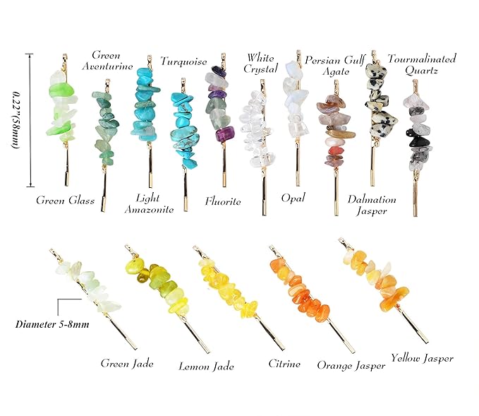 Crystal Hair Pins Gemstone Jeweled Bobby Pin Decorative Hair Accessories for Women Colorful Hairpins Set of 15