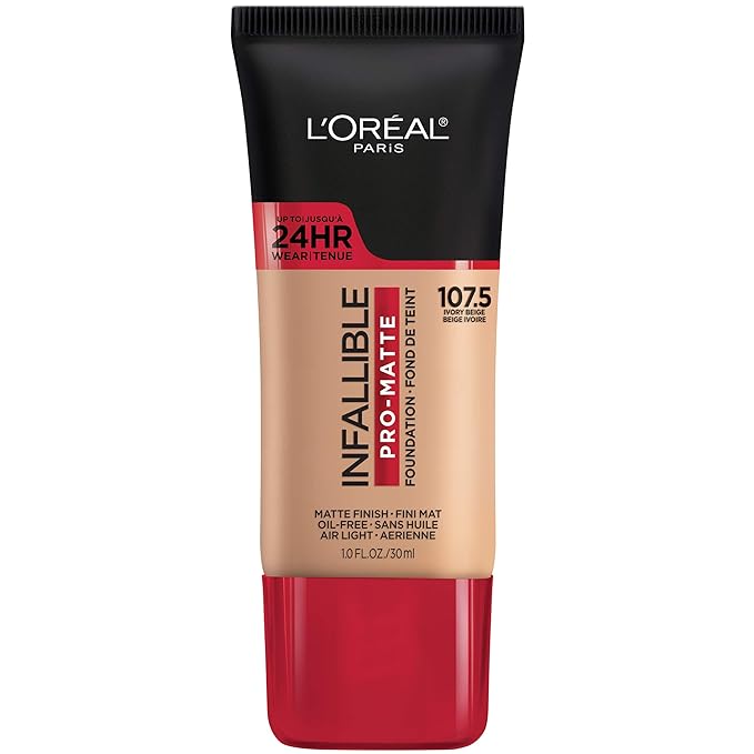 L'Oreal Paris Cosmetics Makeup Infallible Pro-Matte Liquid Longwear Foundation, Ivory Beige, 1 fl oz