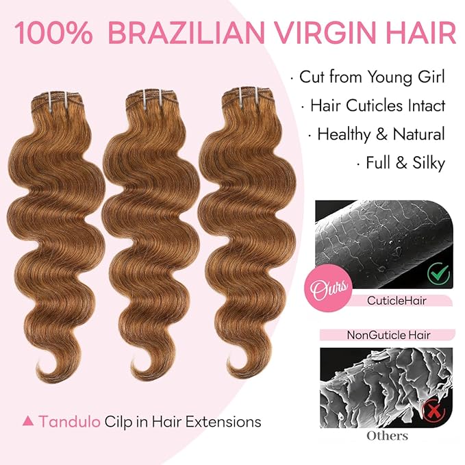 Clip in Hair Extensions Real Human Hair Body Wave 6 Chestnut Brown Clip in 100% Brazilian Remy Human Hair Extensions 8pcs Per Set with 18 Clips Double Weft 22 Inch 110g/3.6oz