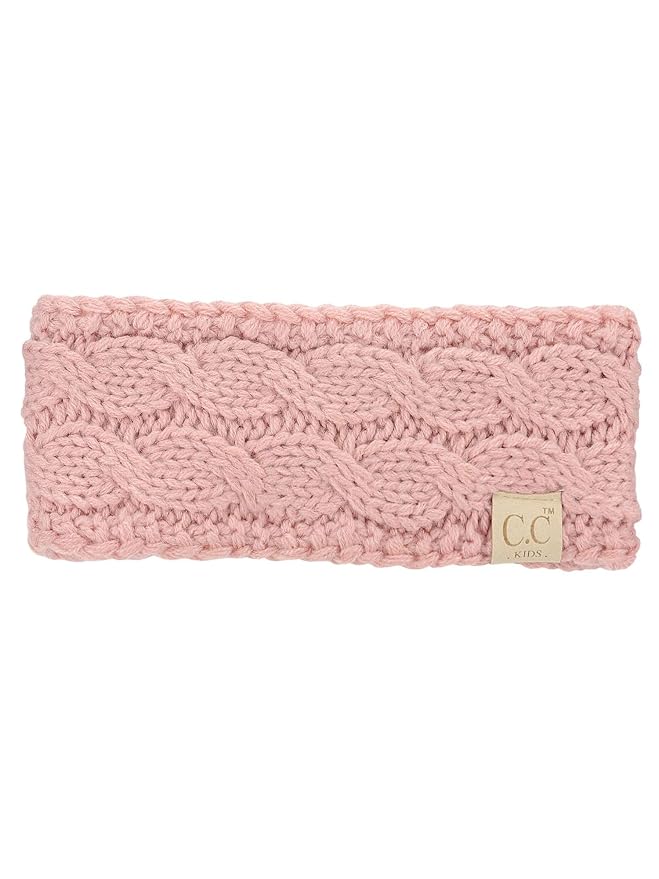 C.C Children's Kids' Winter Warm Cable Knit Fuzzy Lined Ear Warmer Headband