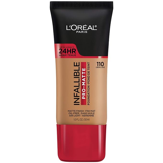 L'Oreal Paris Cosmetics Makeup Infallible Pro-Matte Liquid Longwear Foundation, Créme Café, 1 fl oz.