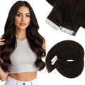 Sunny Hair Tape in Hair Extensions Human Hair 16inch Hair Extensions Real Human Hair Tape in Extensions for Women Darkest Brown Invisible Natural Straight Skin Weft Double Sided Tape 40pcs 100g