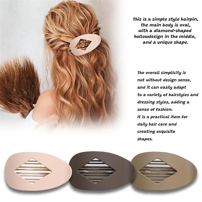 6Pcs Large Flat Square Claw Clips - Non-Slip Strong Hold French Duckbill Barrettes for Thick/Medium/Thin Hair, Matte Solid Neutral Colors Hair Accessories for Women & Girls