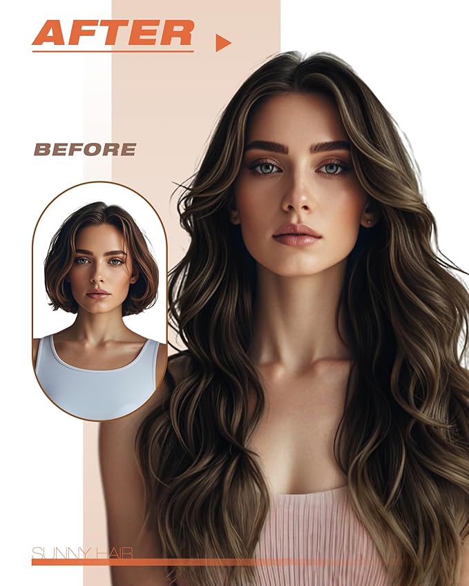 Sunny Hair Tape in Hair Extensions Human Hair 18 Inch Hair Extensions Real Human Hair Tape in Extensions for Women Darkest Brown Ombre Medium Brown Balayage Remy Hair Straight Skin Weft 40pcs 100g