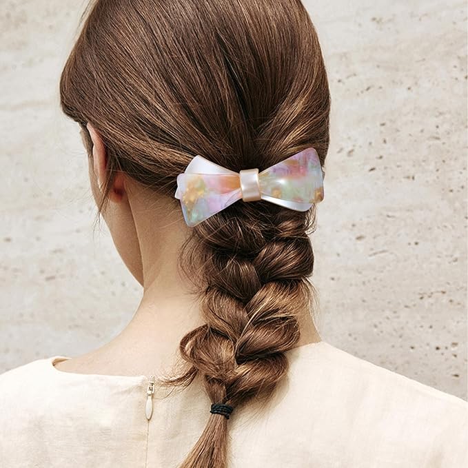 Hair Barrettes - French Barrette for Women Thick Hair - 3 Pcs Large Strong Hold Grip Clip for Women - Decorative Hair Clip (Butterfly Multicolor 1)