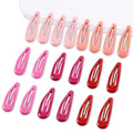 20 PCS Metal Snap Hair Clips Water Drop No Slip Barrettes for Women Bright Small Hair Clips For Thick And Thin Fine Hair,Red Pink Rose Red,1.97 x 0.5 In.