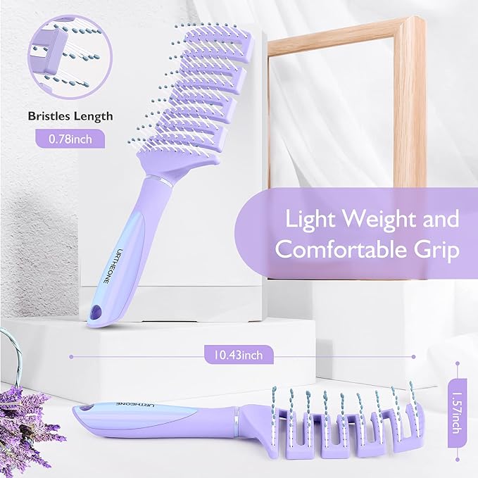 Hair Brush, Curved Vented Detangling Hair Brushes for Women Men Wet or Dry Hair,Faster Blow Drying Styling Professional Paddle Vent detangler brush for Curly Thick Wavy Thin Fine Long Short Hair