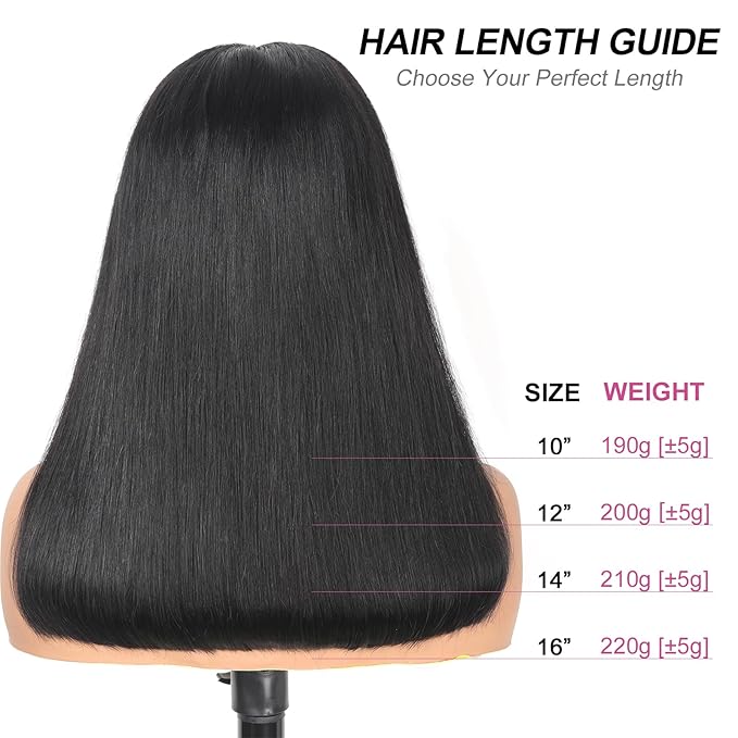 210% Density 13x6 Full Lace Frontal Bob Wig Human Hair 12A Brazilian Virgin Human Hair Pre Plucked HD Transparent Lace Glueless Wigs 10 Inch