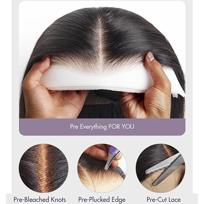 34 Inch Deep Wave Lace Front Wigs Human Hair 13x6 HD Lace Front Wigs Human Hair Pre Plcked Curly Human Hair Wig for Women 200% Density Water Wave Lace Front Wigs Human Hair With Baby Hair