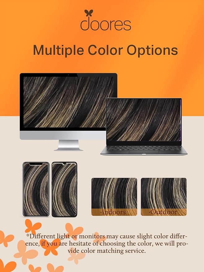 DOORES Hair Extensions Tape in Human Hair Balayage Natural Black to Light Blonde 18 Inch 20pcs 50g Real Tape in Human Hair Extensions Straight Skin Weft