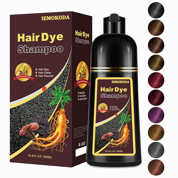 Purple Hair Dye Shampoo 3 in 1 for Vibrant Hair Color, Long-lasting & Natual Hair Color Shampoo, Herbal Ingredients Natural Shampoo Hair Dye Effect in Minutes, Gifts for Men Women 500ml