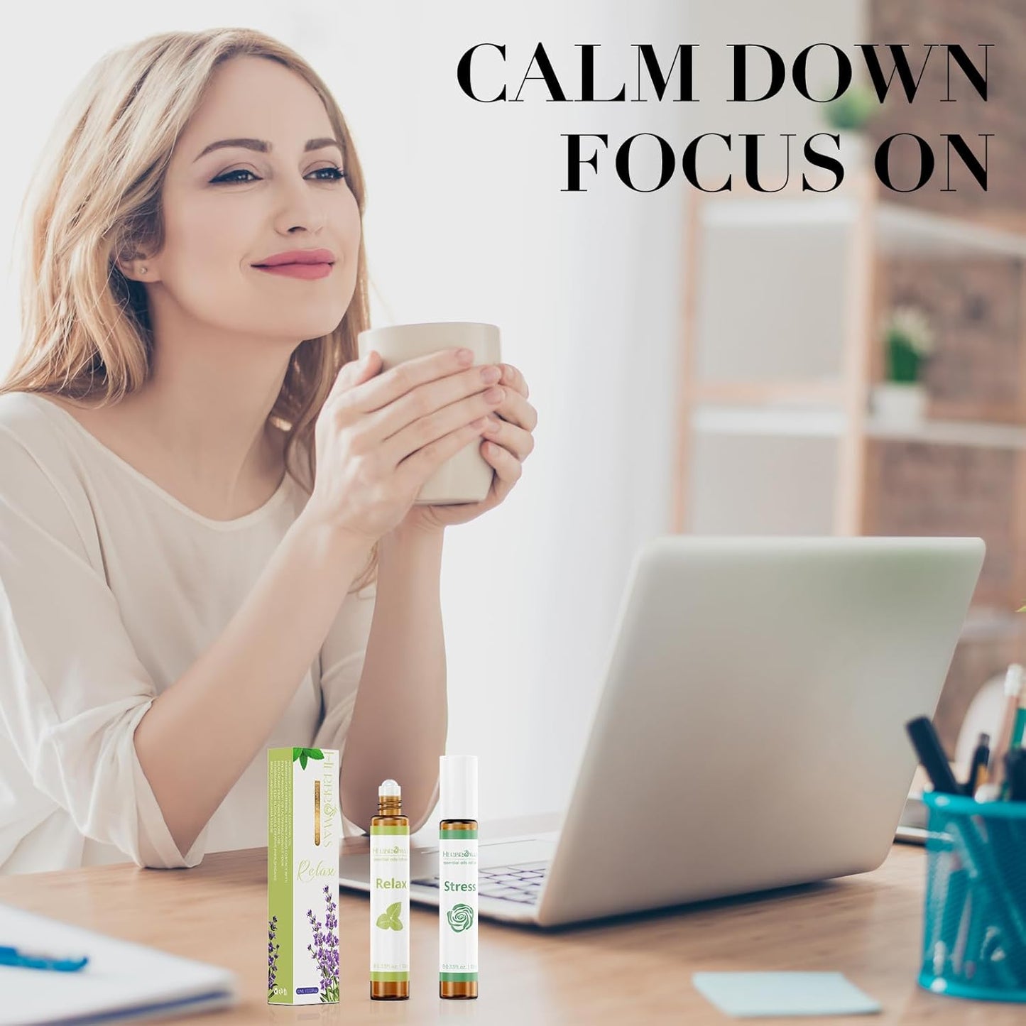 Relaxation Aromatherapy Essential Oil Roll On Gift for Women, Natural & Pure with Travel Size Roller Ball Bottle 0.33 Fl.oz. Each