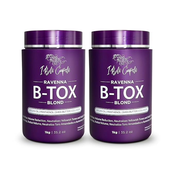 I Belli Capelli Ravenna Hair B-tox Treatment for Blond Hair, Formaldehyde-Free- Cirugia Capilar Para el Cabello- Anti-Frizz, Smoothing- 35.2 oz(1kg), 2 units