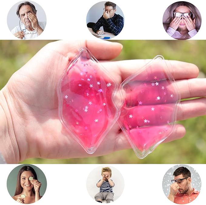 Eye Pad, Gel Eye Pad, Cooling Eye Pads, Gel Eye Mask,Gel Ice Pack, Cooling Ice Eye Masks, Hot Cold Eye Mask, Eye Ice Pack, Gel Eye Mask for Puffy Eyes, Migraine, Puffiness (10 pcs)