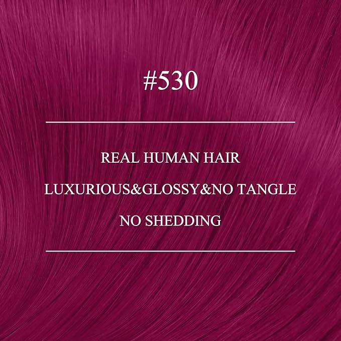 YoungSee Nano Ring Hair Extensions Magenta Nano Human Hair Extensions Burgundy Nanobead Hair Extension Human Hair Colorful Nano Hair-Extension Colored for Role Playing 25s 25g 20inch