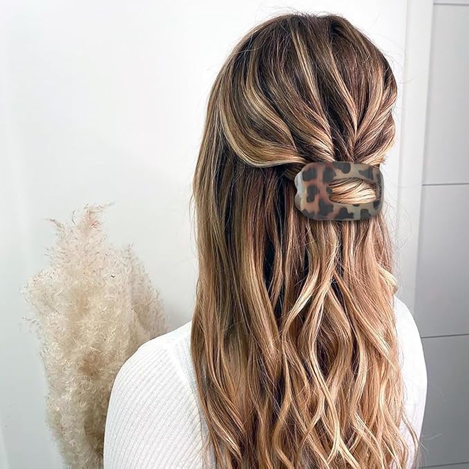 Women Flat Hair Clips,4-Pack French Large Matte Non-Slip Claw Hair Clips for Thick or Thin Hair