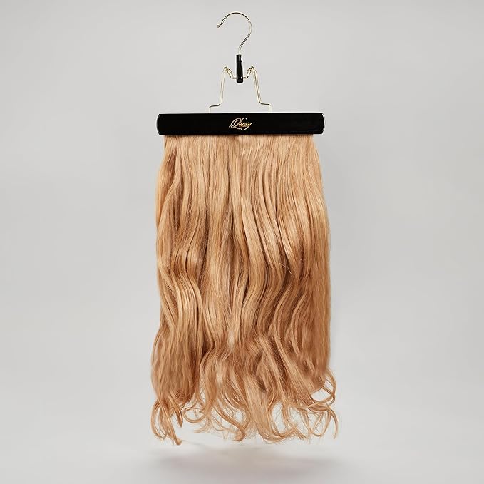 Luxy Hair Extensions Carrier with Bamboo Hanger – Organic Cotton & Hemp Hair Extension Travel Case, Storage Bag & Organizer for Clip-In Extensions, Wefts (Black)