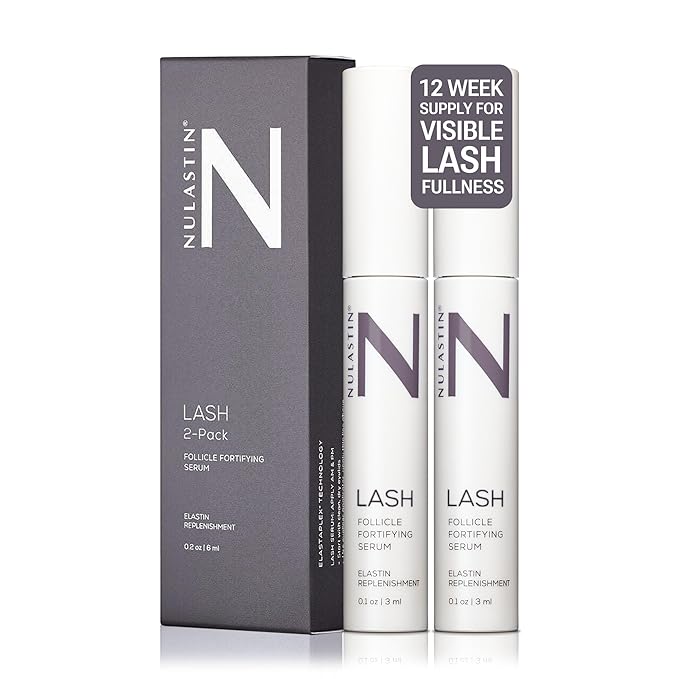 NULASTIN Eyelash Serum for Thicker-Looking Lashes - Follicle Fortifying LASH Serum - Clinically Tested Eyelash Enhancing From the Experts in Brows and Lashes (2 Pack, 0.1 Fl Oz Each)