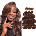 Color 4 Body Wave Bundles Human Hair Chocolate Brown Bundle Niegmeag Peruvian Virgin Remy Hair 3 Bundles 20 22 24 Inch Double Weft Dark Brown Body Wave Bundle Hair Weave