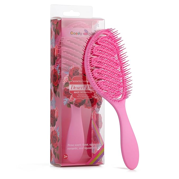 Candy Brush Scented Detangling Hair Brush for Wet or Dry Hair, Professional Vented Brush for Thick, Coarse & Curly Hair for Women and Girl. Eliminates Knots & Scalp Massage, Idea Gift