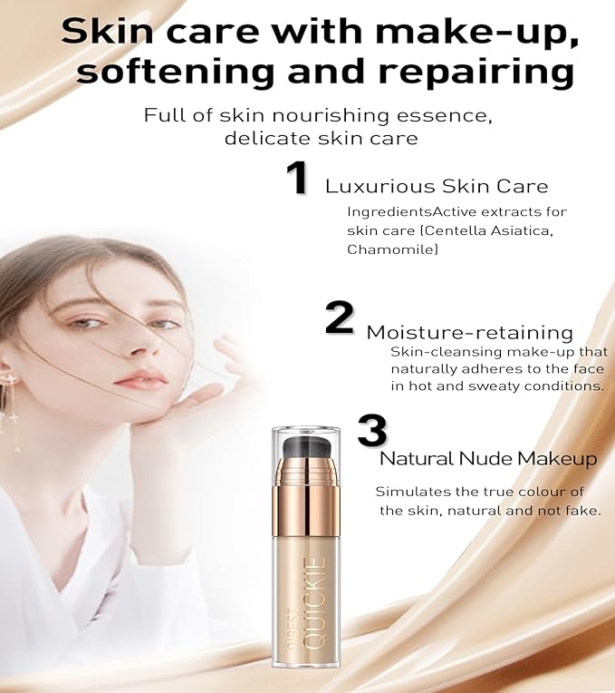 Stay Matte Liquid Foundation Concealer, Silky, Mist, Moisturizing, Long-Wear Liquid Makeup, Sheer To Full Coverage for A Hydrated, Natural Nude Looking Glow & Luminous, Dewy Finish On All Skin Types (#02)