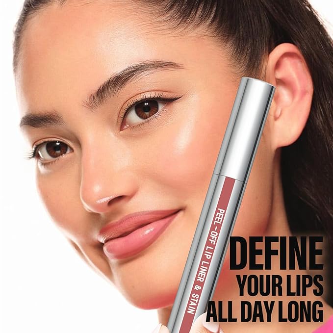 Cilrofelr Peel Off Lip Liner Stain with Tweezer, Long Wear Tattoo Lip Liner, Peel Off Lip Stain with Matte Finish, Long Lasting, Waterproof, Transfer-proof, Highly Pigmented Color (Buff)