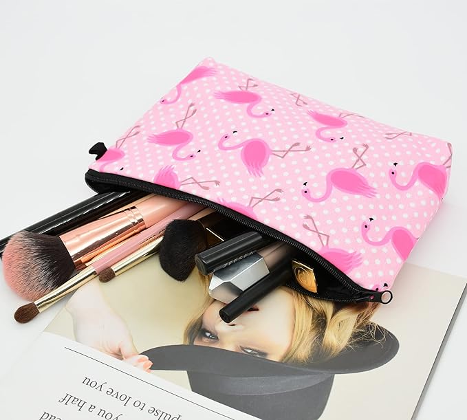 2 Pcs Cosmetic Bag for Women Small Make Up Bag Waterproof Travel Toiletries Pouch with Zipper for Organizing Small Items, Gift Bags for Birthday Christmas(Animal)