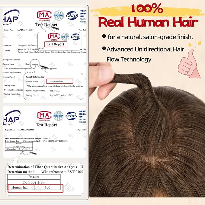 Rich Choices Human Hair Toppers for Women-100% Real Remy Hair Topper with 3D 360°Bang-Upgraded 150% Density 9 * 12CM Lace Base-Clip in Hairs topper for Thinning Hairs-10Inch #2 Dark Brown