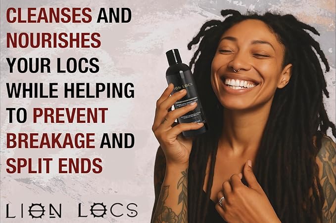 Lion Locs Shampoo and Conditioner for Dreads, Sisterlocks, Locks, & Dreadlocks | Lightweight Vegan Co Wash (8oz)
