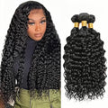 Bundles Human Hair Natural Black Kinky Curly Bundle Niegmeag Brazilian Virgin Soft and Silky Remy Hair 3 Bundles 26 28 30 Inch Double Weft Color 1B Kinky Curly Bundle Hair Weave
