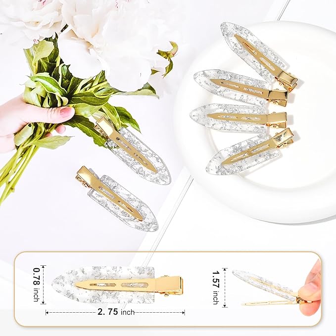 20PCS Bridesmaid Hair Clips No Bend Hair Clips Bridesmaid Hair Accessories Gifts Makeup Creaseless Glitter Hair Clip for Bride Women Girls(20Pcs/10Cards)