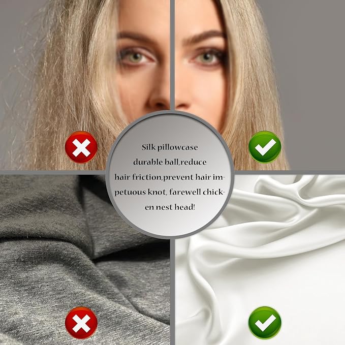 Silk Pillow Cases 2 Pack Soft Breathable and Sliky Queen Size Pillow Cases Set of 2,Natural Mulberry Satin Silk Pillowcase with Hidden Zipper for Hair and Skin (Ivory,20"X 30",2pcs)