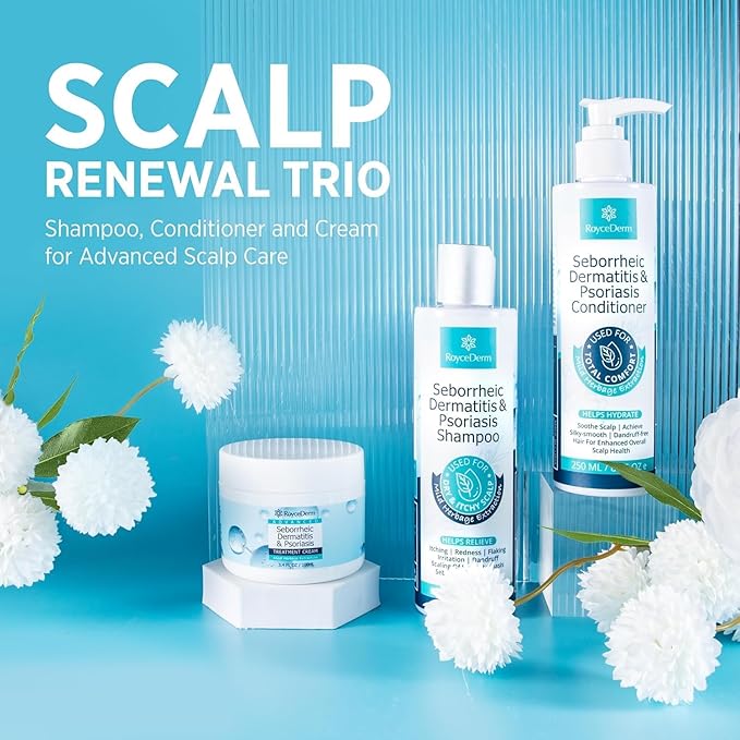 Roycederm Psoriasis Shampoo, Seborrheic Dermatitis Shampoo, Folliculitis, Dandruff, Scalp Psoriasis & Seborrheic Dermatitis Treatment, Dry Itchy Scalp Treatment - 2 Pack