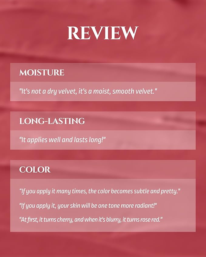 HEVVYMAKEUP Blurring Effect Lip Tint - Airy Velvet Matte Lips - Vegan, Longwear, Vibrant, Buildable Creamy Soft Texture - Korean Lip Makeup, Figgy Caramel, 0.13 fl.oz.