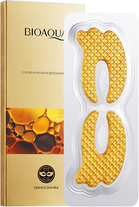 BIOAQUA Gold Elastic Soft Crystal Gel Eye Mask Hydrates Nourishes Moisturizing Face Skin Around The Eyes 12g x 5pcs