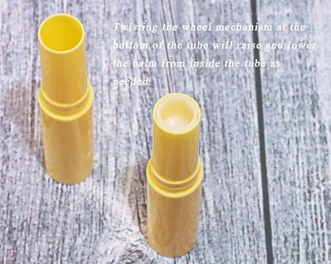 0.14oz Empty Flavored Lip Balm Container Tubes Plastic Homemade Moisturizing Lip Stick with Caps Bulk Fit for Women Adult DIY Making Supplies, 25 Count (Yellow)