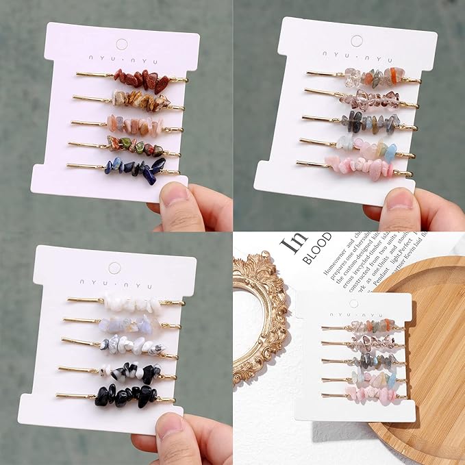 Crystal Hair Pins Gemstone Jeweled Bobby Pin Decorative Hair Accessories for Women Colorful Hairpins Set of 15