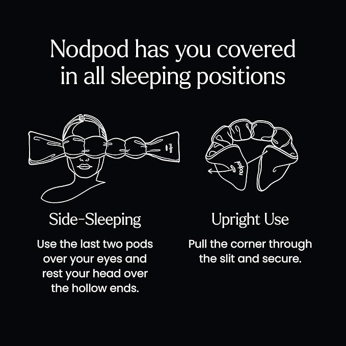 Nodpod Gentle Pressure Sleep Mask | Patented Light Blocking Design for Sleeping, Traveling & Relaxation - Black Onyx