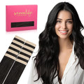 Wennalife Tape in Hair Extensions Human Hair Natural Black Tape in Extensions, 10pcs 30g 26 inch Remy Invisible Tape Ins Straight Colored Soft Real Human Hair Tape in Extensions Refill Set Extensions
